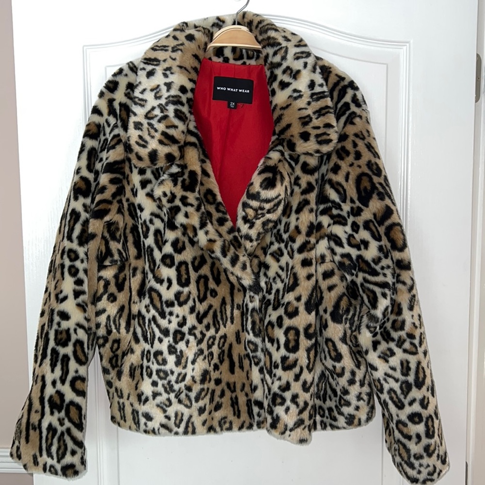 Who What Wear Cheetah Fur Jacket